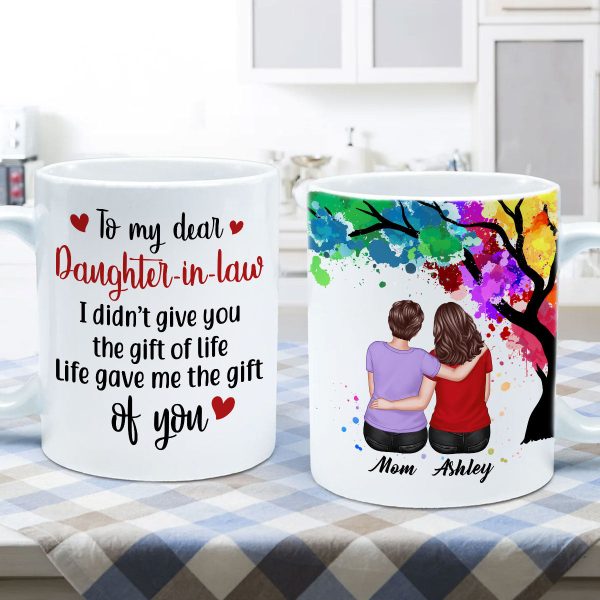 To My Daughter-In-Law Under Watercolor Tree Personalized Mug