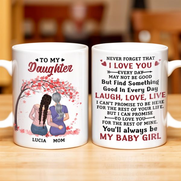 To My Daughter, Never Forget That I Love You, Mother and Daughter under Tree - Personalized Custom Coffee Mug - DAU152_MG To My Daughter, Never Forget That I Love You, Mother and Daughter under Tree - Personalized Custom Coffee Mug - DAU152_MG