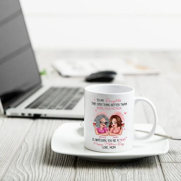 To My Daughter Personalized Ceramic Mug , Perfect Gift for Mother and Daughter, Featuring a Fun Design with Winking Characters To My Daughter Personalized Ceramic Mug , Perfect Gift for Mother and Daughter, Featuring a Fun Design with Winking Characters