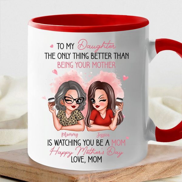 To My Daughter Personalized Ceramic Mug , Perfect Gift for Mother and Daughter, Featuring a Fun Design with Winking Characters To My Daughter Personalized Ceramic Mug , Perfect Gift for Mother and Daughter, Featuring a Fun Design with Winking Characters