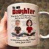 To My Daughter Personalized White Ceramic Mug with Custom Names, Heartfelt Gift for Mother and Daughter on Special Occasions