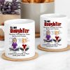 To My Daughter Personalized White Ceramic Mug with Custom Names, Heartfelt Gift for Mother and Daughter on Special Occasions
