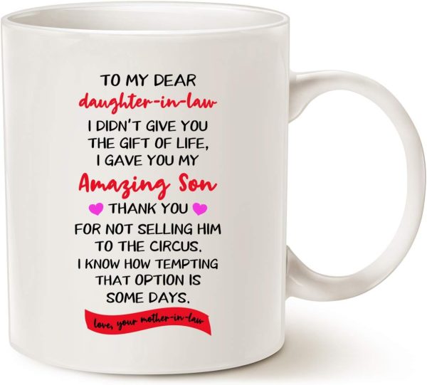 To My Dear Daughter in Law Coffee Mug Funny Gift from Mother in Law