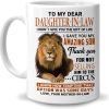 To My Dear Daughter in Law I Gave You My Amazing Son Coffee Mug Funny Gift from Mother in Law, Wedding Birthday Gift