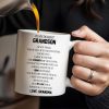 To My Dearest Grandson Love From Grandma With Pansy Flower Design - Personalized Custom Coffee Mug - GSN024_MG
