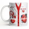 To My Favorite Doctor Highlighting Medical Tools and Heartbeat - Personalized Custom Coffee Mug - DOC085_MG