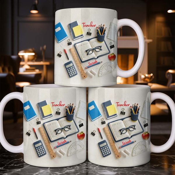 To My Favorite Teacher Stationery and Apple Design - Personalized Custom Coffee Mug - TEACH067_MG To My Favorite Teacher Stationery and Apple Design - Personalized Custom Coffee Mug - TEACH067_MG
