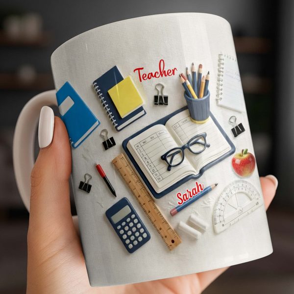 To My Favorite Teacher Stationery and Apple Design - Personalized Custom Coffee Mug - TEACH067_MG To My Favorite Teacher Stationery and Apple Design - Personalized Custom Coffee Mug - TEACH067_MG