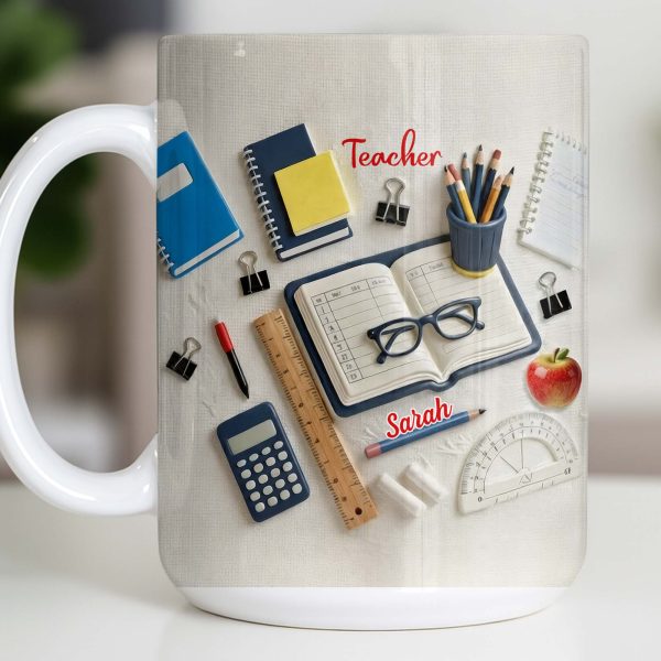 To My Favorite Teacher Stationery and Apple Design - Personalized Custom Coffee Mug - TEACH067_MG To My Favorite Teacher Stationery and Apple Design - Personalized Custom Coffee Mug - TEACH067_MG