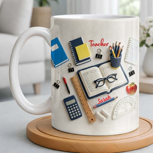 To My Favorite Teacher Stationery and Apple Design - Personalized Custom Coffee Mug - TEACH067_MG To My Favorite Teacher Stationery and Apple Design - Personalized Custom Coffee Mug - TEACH067_MG