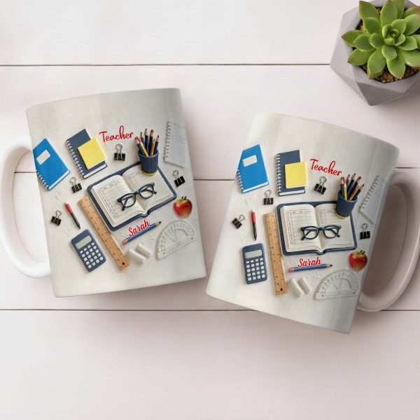 To My Favorite Teacher Stationery and Apple Design - Personalized Custom Coffee Mug - TEACH067_MG To My Favorite Teacher Stationery and Apple Design - Personalized Custom Coffee Mug - TEACH067_MG