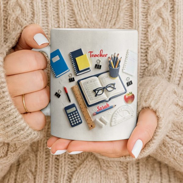 To My Favorite Teacher Stationery and Apple Design - Personalized Custom Coffee Mug - TEACH067_MG To My Favorite Teacher Stationery and Apple Design - Personalized Custom Coffee Mug - TEACH067_MG