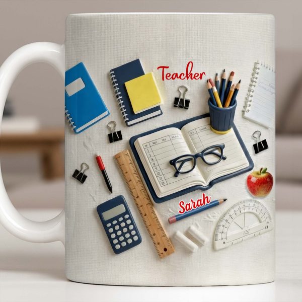 To My Favorite Teacher Stationery and Apple Design - Personalized Custom Coffee Mug - TEACH067_MG To My Favorite Teacher Stationery and Apple Design - Personalized Custom Coffee Mug - TEACH067_MG