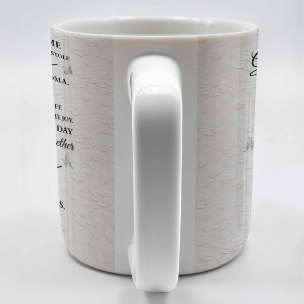 To My Granddaughter, Love Grandma, Beautiful Flower And Butterfly Design - Personalized Custom Coffee Mug - GDT389_MG