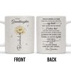To My Granddaughter, Love Grandma, Beautiful Flower And Butterfly Design - Personalized Custom Coffee Mug - GDT389_MG