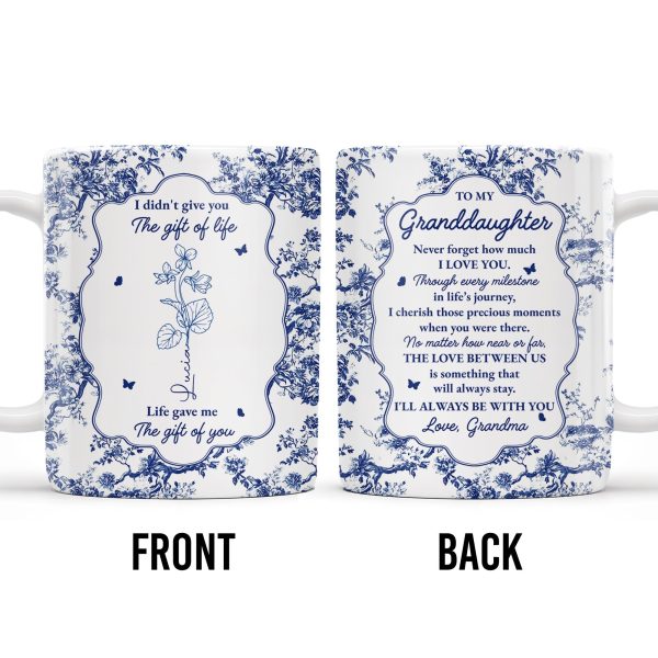 To My Granddaughter, Never Forget How Much I Love You, Flowers And Decorative Borders - Personalized Custom Coffee Mug - GDT296_MG To My Granddaughter, Never Forget How Much I Love You, Flowers And Decorative Borders - Personalized Custom Coffee Mug - GDT296_MG