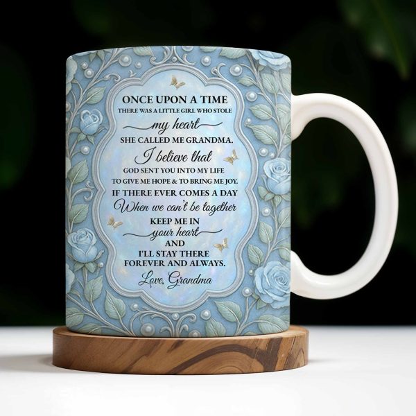 To My Granddaughter, Once Upon A Time, Roses And Butterflies - Personalized Custom Coffee Mug - GDT403_MG To My Granddaughter, Once Upon A Time, Roses And Butterflies - Personalized Custom Coffee Mug - GDT403_MG