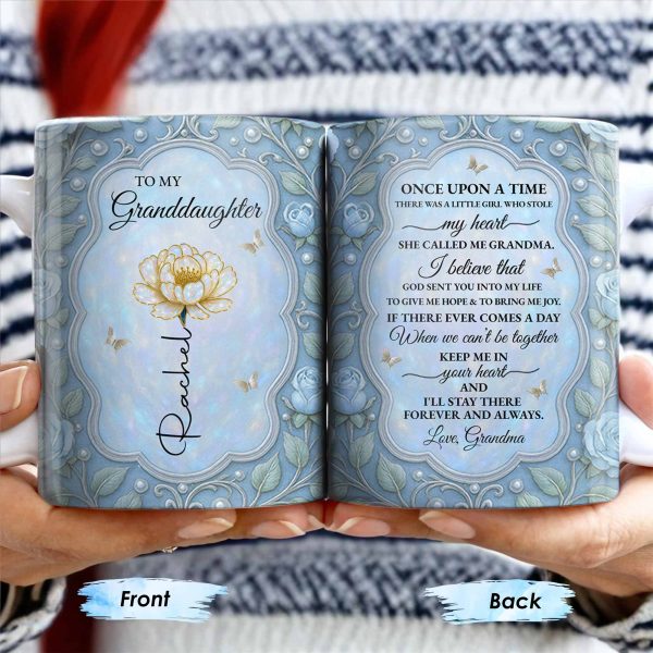 To My Granddaughter, Once Upon A Time, Roses And Butterflies - Personalized Custom Coffee Mug - GDT403_MG To My Granddaughter, Once Upon A Time, Roses And Butterflies - Personalized Custom Coffee Mug - GDT403_MG