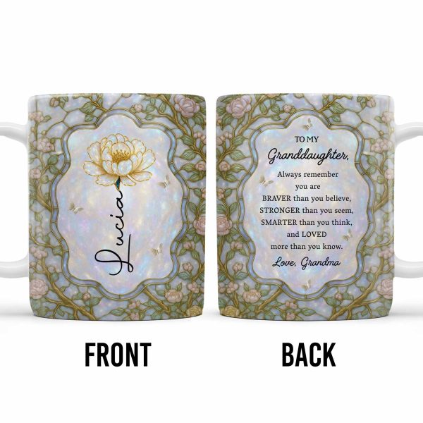 To My Granddaughter, Remember You Are Braver, Stronger, Smarter - Personalized Custom Coffee Mug - GDT383_MG To My Granddaughter, Remember You Are Braver, Stronger, Smarter - Personalized Custom Coffee Mug - GDT383_MG