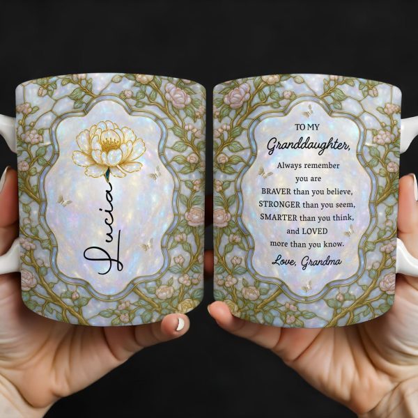 To My Granddaughter, Remember You Are Braver, Stronger, Smarter - Personalized Custom Coffee Mug - GDT383_MG To My Granddaughter, Remember You Are Braver, Stronger, Smarter - Personalized Custom Coffee Mug - GDT383_MG