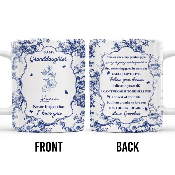 To My Granddaughter, You Are One Of My Greatest Joys, Floral Pattern - Personalized Custom Coffee Mug - GDT298_MG
