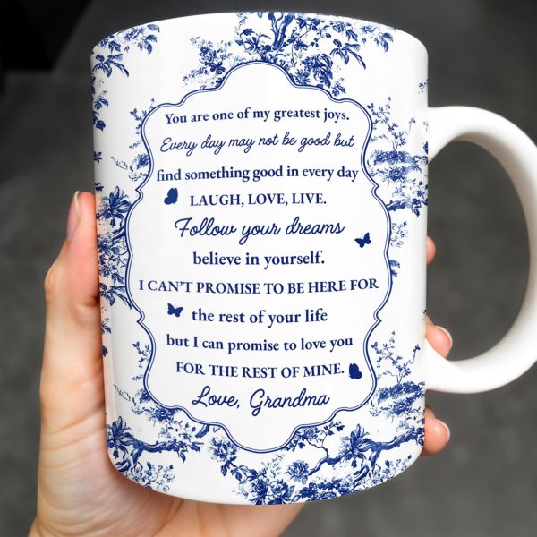 To My Granddaughter, You Are One Of My Greatest Joys, Floral Pattern - Personalized Custom Coffee Mug - GDT298_MG