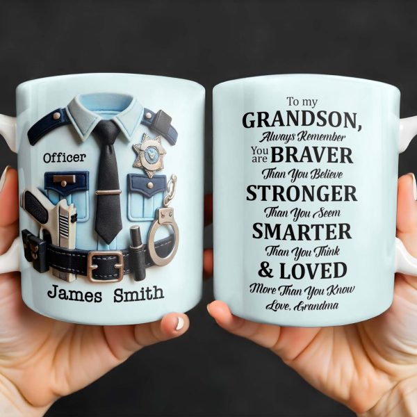 To My Grandson, Always Remember You Are Braver Than You Believe - Personalized Custom Coffee Mug - OFC022_MG To My Grandson, Always Remember You Are Braver Than You Believe - Personalized Custom Coffee Mug - OFC022_MG