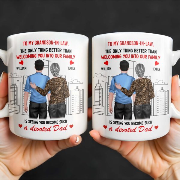 To My Grandson-In-Law, The Only Thing Better Than Welcoming You Into Our Family, Cityscape and Couple - Personalized Custom Coffee Mug - GSN059_MG To My Grandson-In-Law, The Only Thing Better Than Welcoming You Into Our Family, Cityscape and Couple - Personalized Custom Coffee Mug - GSN059_MG