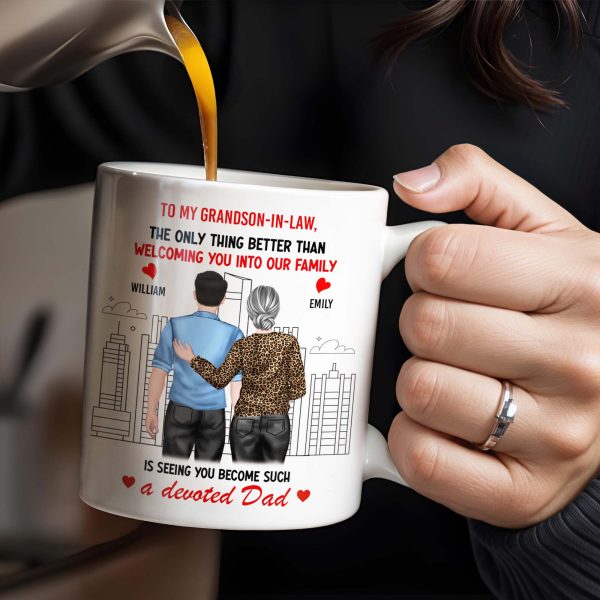 To My Grandson-In-Law, The Only Thing Better Than Welcoming You Into Our Family, Cityscape and Couple - Personalized Custom Coffee Mug - GSN059_MG To My Grandson-In-Law, The Only Thing Better Than Welcoming You Into Our Family, Cityscape and Couple - Personalized Custom Coffee Mug - GSN059_MG