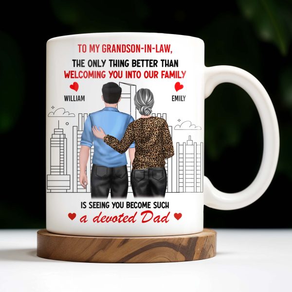 To My Grandson-In-Law, The Only Thing Better Than Welcoming You Into Our Family, Cityscape and Couple - Personalized Custom Coffee Mug - GSN059_MG To My Grandson-In-Law, The Only Thing Better Than Welcoming You Into Our Family, Cityscape and Couple - Personalized Custom Coffee Mug - GSN059_MG