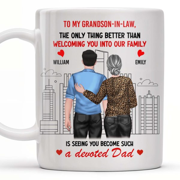 To My Grandson-In-Law, The Only Thing Better Than Welcoming You Into Our Family, Cityscape and Couple - Personalized Custom Coffee Mug - GSN059_MG To My Grandson-In-Law, The Only Thing Better Than Welcoming You Into Our Family, Cityscape and Couple - Personalized Custom Coffee Mug - GSN059_MG