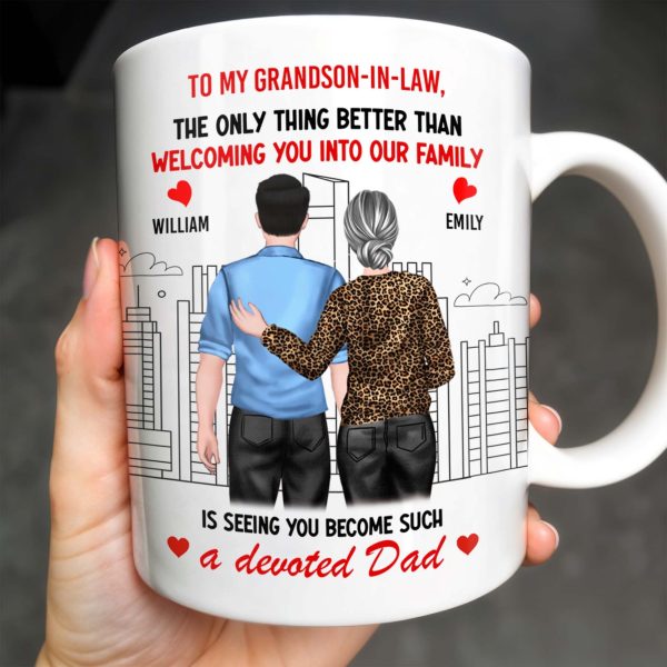 To My Grandson-In-Law, The Only Thing Better Than Welcoming You Into Our Family, Cityscape and Couple - Personalized Custom Coffee Mug - GSN059_MG To My Grandson-In-Law, The Only Thing Better Than Welcoming You Into Our Family, Cityscape and Couple - Personalized Custom Coffee Mug - GSN059_MG
