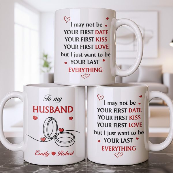 To My Husband, Hearts and Rings Design - Personalized Custom Coffee Mug - CPL1366_MG To My Husband, Hearts and Rings Design - Personalized Custom Coffee Mug - CPL1366_MG