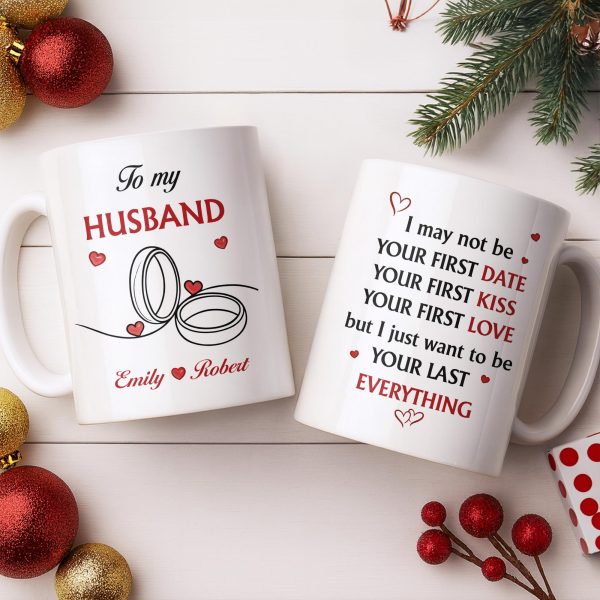 To My Husband, Hearts and Rings Design - Personalized Custom Coffee Mug - CPL1366_MG To My Husband, Hearts and Rings Design - Personalized Custom Coffee Mug - CPL1366_MG