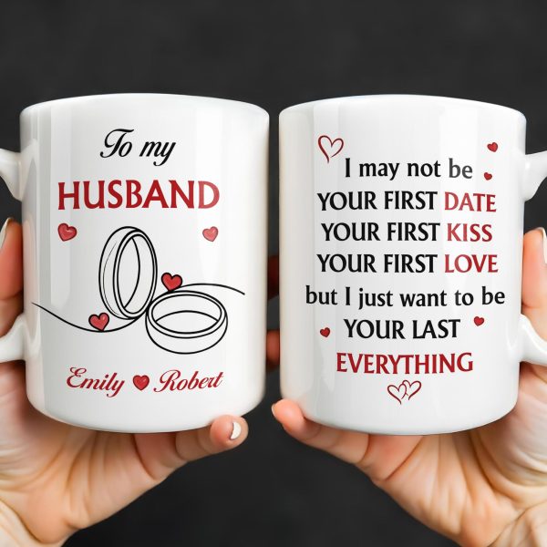 To My Husband, Hearts and Rings Design - Personalized Custom Coffee Mug - CPL1366_MG To My Husband, Hearts and Rings Design - Personalized Custom Coffee Mug - CPL1366_MG