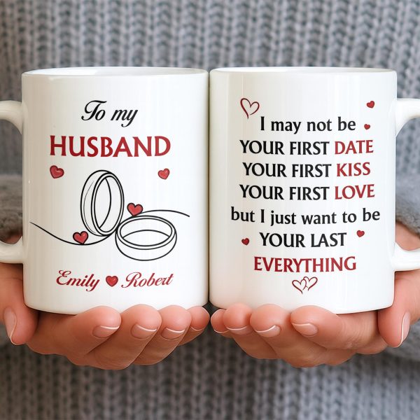 To My Husband, Hearts and Rings Design - Personalized Custom Coffee Mug - CPL1366_MG To My Husband, Hearts and Rings Design - Personalized Custom Coffee Mug - CPL1366_MG