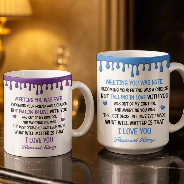 To My Husband, Meeting You Was Fate, Cartoon Couple - Personalized Custom Coffee Mug - CPL1209_MG To My Husband, Meeting You Was Fate, Cartoon Couple - Personalized Custom Coffee Mug - CPL1209_MG