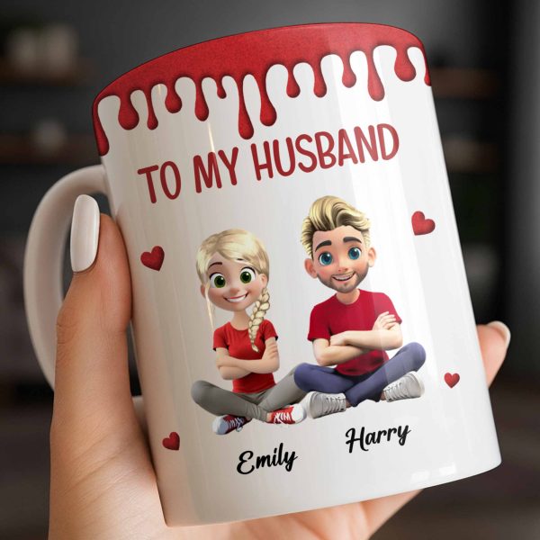 To My Husband, Meeting You Was Fate, Cartoon Couple - Personalized Custom Coffee Mug - CPL1209_MG To My Husband, Meeting You Was Fate, Cartoon Couple - Personalized Custom Coffee Mug - CPL1209_MG