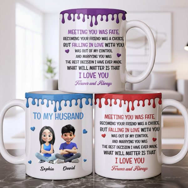 To My Husband, Meeting You Was Fate, Cartoon Couple - Personalized Custom Coffee Mug - CPL1209_MG To My Husband, Meeting You Was Fate, Cartoon Couple - Personalized Custom Coffee Mug - CPL1209_MG
