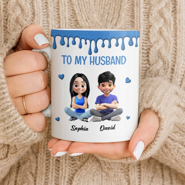 To My Husband, Meeting You Was Fate, Cartoon Couple - Personalized Custom Coffee Mug - CPL1209_MG To My Husband, Meeting You Was Fate, Cartoon Couple - Personalized Custom Coffee Mug - CPL1209_MG
