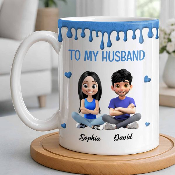 To My Husband, Meeting You Was Fate, Cartoon Couple - Personalized Custom Coffee Mug - CPL1209_MG To My Husband, Meeting You Was Fate, Cartoon Couple - Personalized Custom Coffee Mug - CPL1209_MG