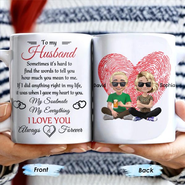 To My Husband, Sometimes It's Hard To Find The Words, Heart And Couple - Personalized Custom Coffee Mug - HSB038_MG To My Husband, Sometimes It's Hard To Find The Words, Heart And Couple - Personalized Custom Coffee Mug - HSB038_MG