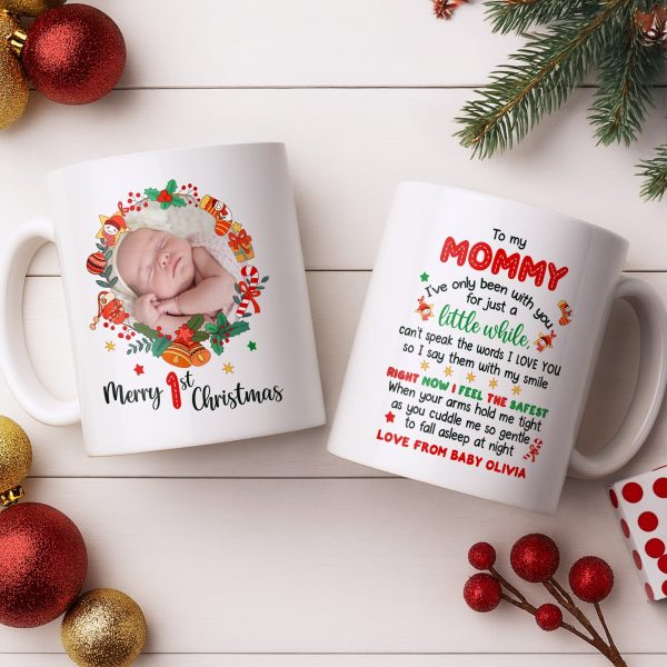 To My Mommy, Christmas Wreath and Baby - Personalized Custom Coffee Mug - KID506_MG To My Mommy, Christmas Wreath and Baby - Personalized Custom Coffee Mug - KID506_MG