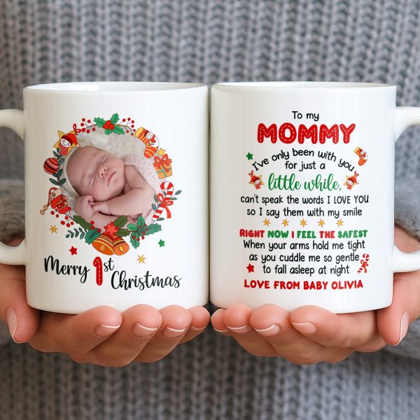 To My Mommy, Christmas Wreath and Baby - Personalized Custom Coffee Mug - KID506_MG To My Mommy, Christmas Wreath and Baby - Personalized Custom Coffee Mug - KID506_MG