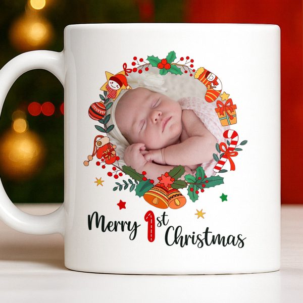 To My Mommy, Christmas Wreath and Baby - Personalized Custom Coffee Mug - KID506_MG To My Mommy, Christmas Wreath and Baby - Personalized Custom Coffee Mug - KID506_MG