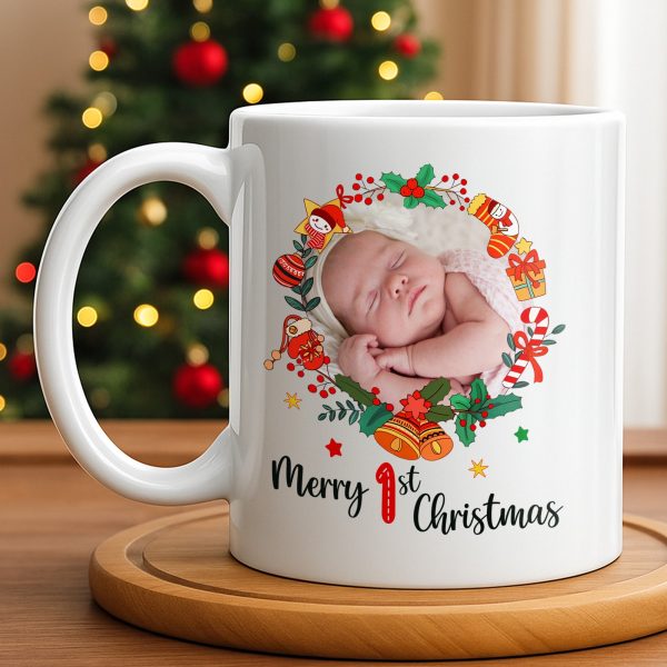 To My Mommy, Christmas Wreath and Baby - Personalized Custom Coffee Mug - KID506_MG To My Mommy, Christmas Wreath and Baby - Personalized Custom Coffee Mug - KID506_MG