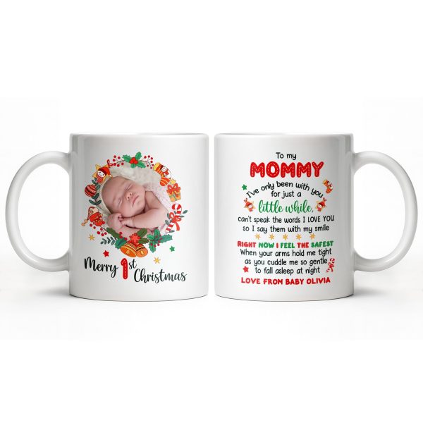 To My Mommy, Christmas Wreath and Baby - Personalized Custom Coffee Mug - KID506_MG To My Mommy, Christmas Wreath and Baby - Personalized Custom Coffee Mug - KID506_MG