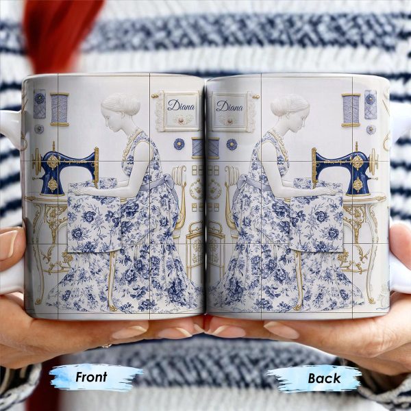 To My Princess In The Tower Inspired By Vintage Sewing Machine and Floral Dress - Personalized Custom Coffee Mug - HOB016_MG To My Princess In The Tower Inspired By Vintage Sewing Machine and Floral Dress - Personalized Custom Coffee Mug - HOB016_MG