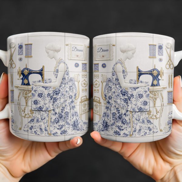 To My Princess In The Tower Inspired By Vintage Sewing Machine and Floral Dress - Personalized Custom Coffee Mug - HOB016_MG To My Princess In The Tower Inspired By Vintage Sewing Machine and Floral Dress - Personalized Custom Coffee Mug - HOB016_MG