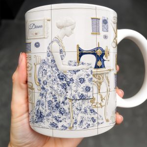 To My Princess In The Tower Inspired By Vintage Sewing Machine and Floral Dress - Personalized Custom Coffee Mug - HOB016_MG